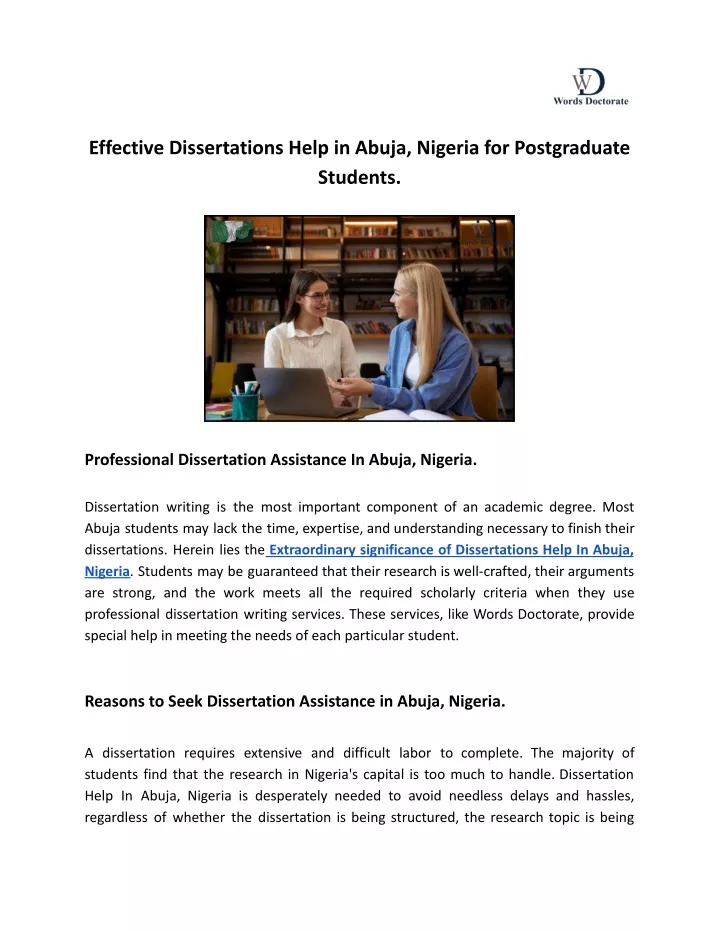 effective dissertations help in abuja nigeria