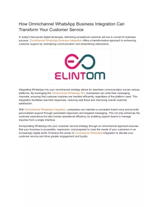 how omnichannel whatsapp business integration