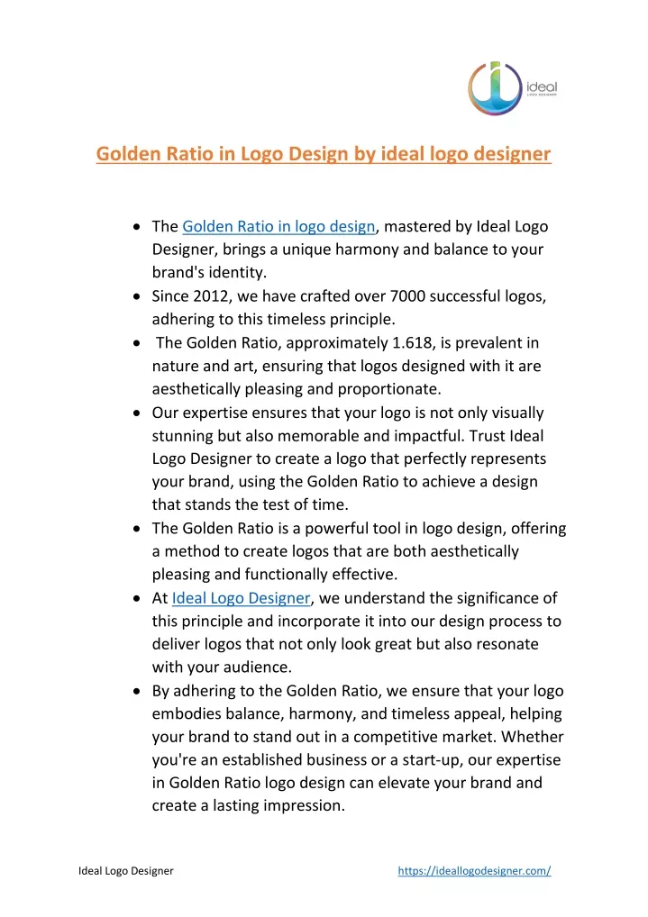 golden ratio in logo design by ideal logo designer