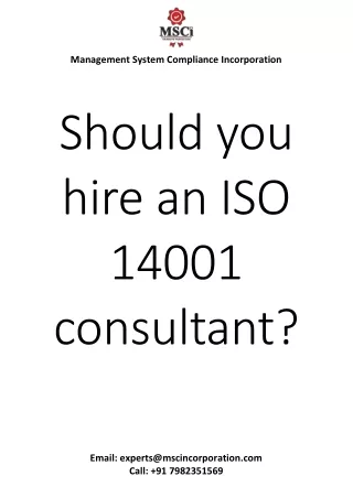 Should you hire an ISO 14001 consultant