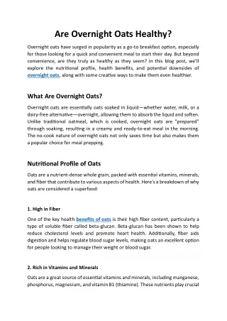 Are Overnight Oats Healthy? Benefits, Nutrition & Recipes - Letsdiskuss