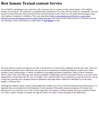 best inmate textual content service