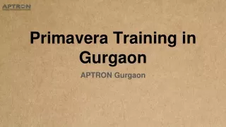 Primavera Training in Gurgaon