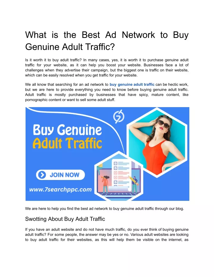 what is the best ad network to buy genuine adult