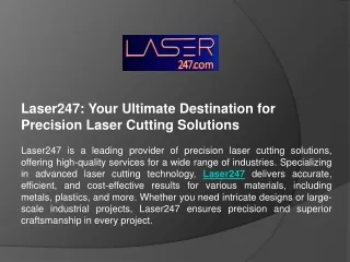 Laser247: Your Ultimate Destination for Precision Laser Cutting Solutions