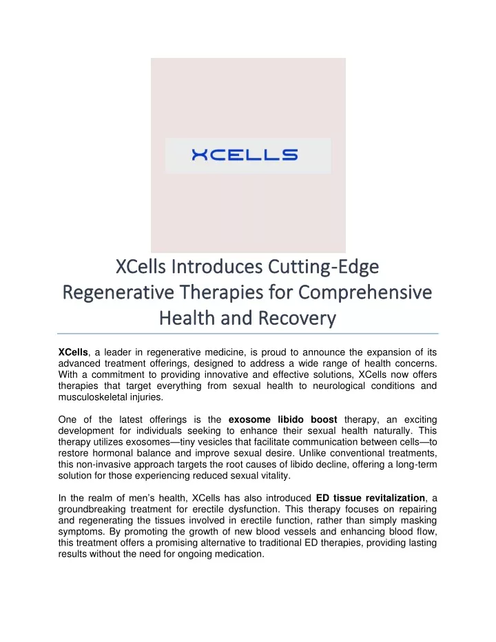 xcells introduces cutting xcells introduces