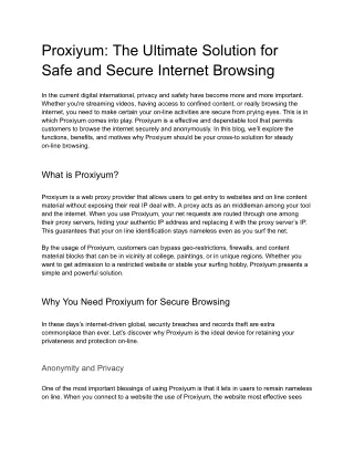 proxiyum the ultimate solution for safe