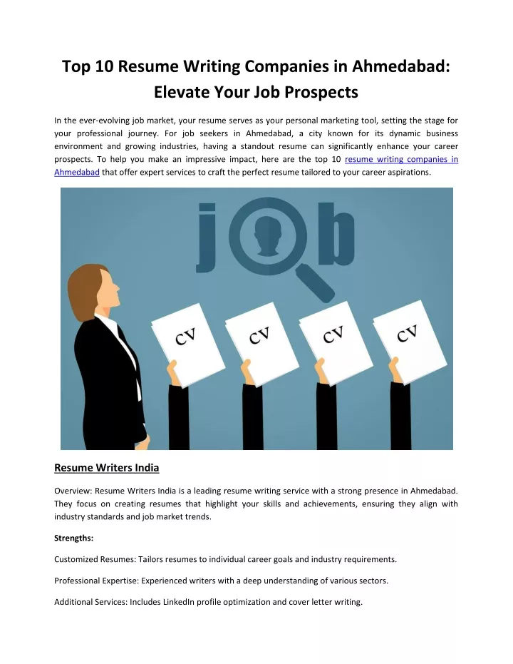 top 10 resume writing companies in ahmedabad