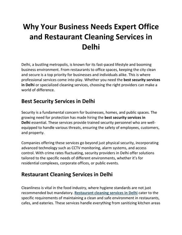 PPT - Why Your Business Needs Expert Office and Restaurant Cleaning ...
