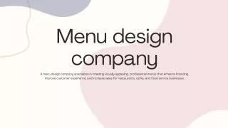 menu design company