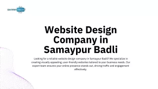 Website Design Company in Samaypur Badli