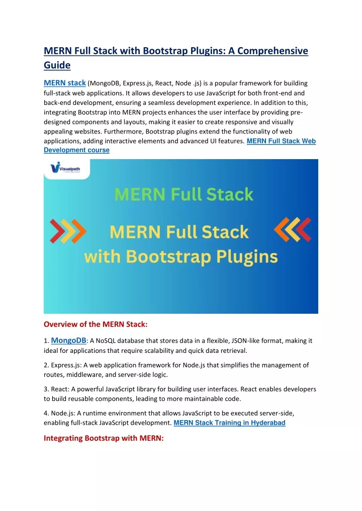 mern full stack with bootstrap plugins