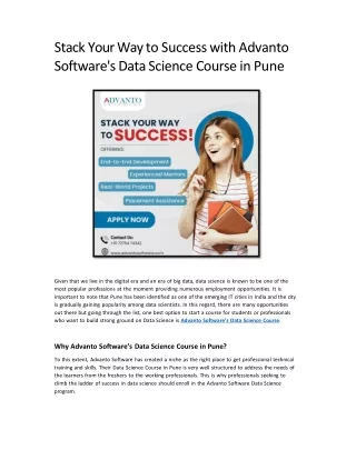 Stack Your Way to Success with Advanto Software's Data Science Course in Pune (1)