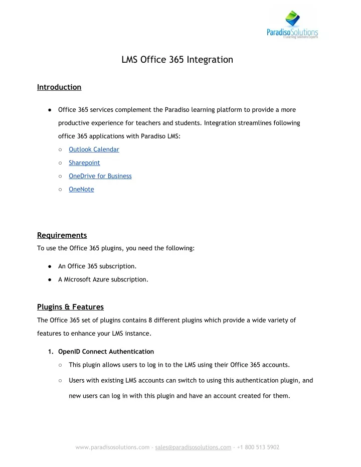 lms office 365 integration