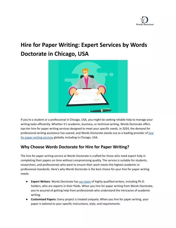 hire for paper writing expert services by words