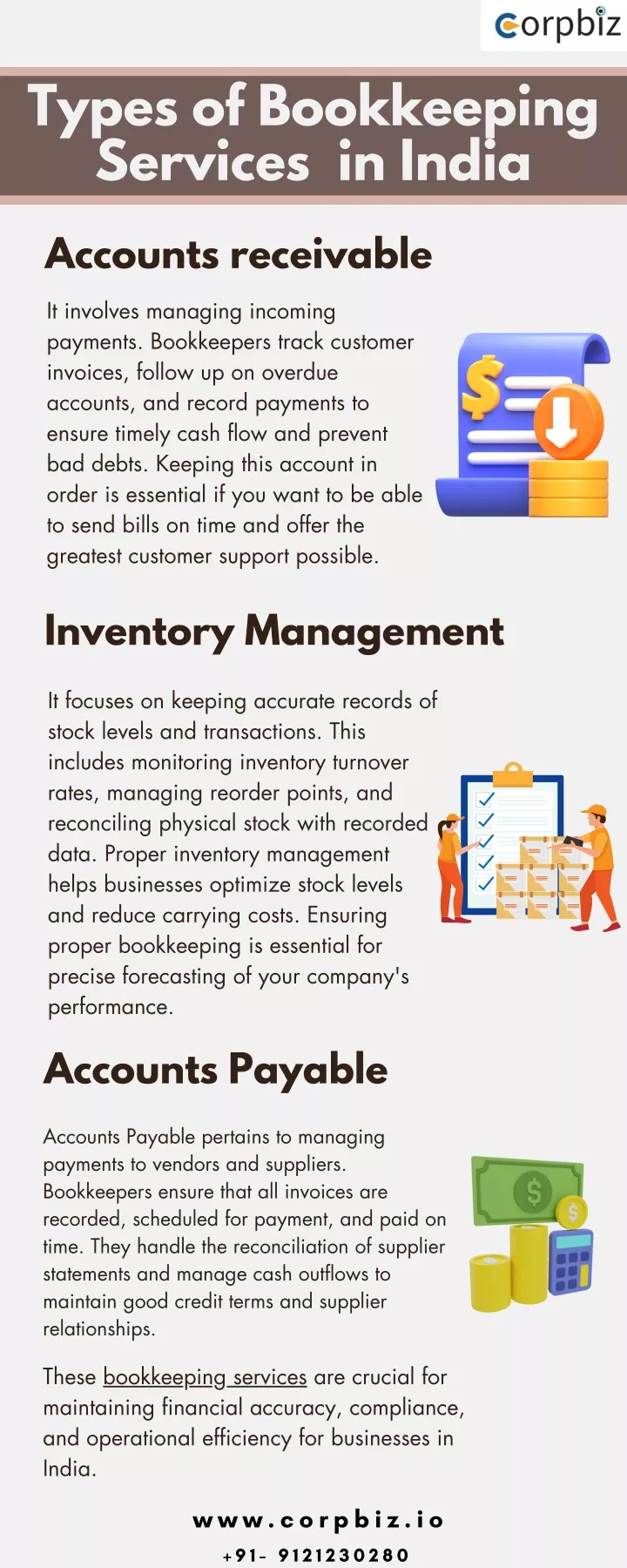 types of bookkeeping services in india