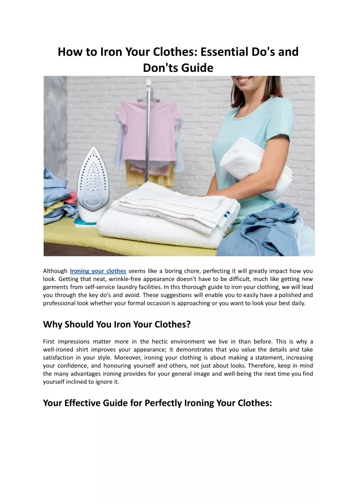 how to iron your clothes essential