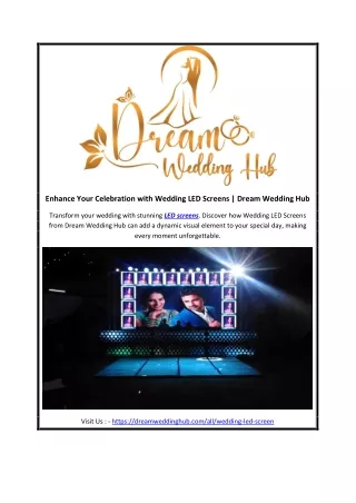 Enhance Your Celebration with Wedding LED Screens