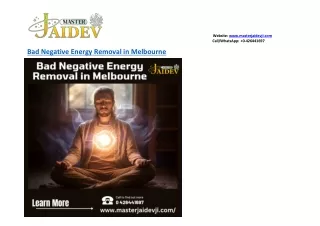 bad negative energy removal in melbourne