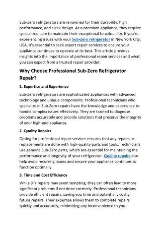 How to fix Sub Zero Refrigerator: Expert Tips for Quick and Reliable Repairs