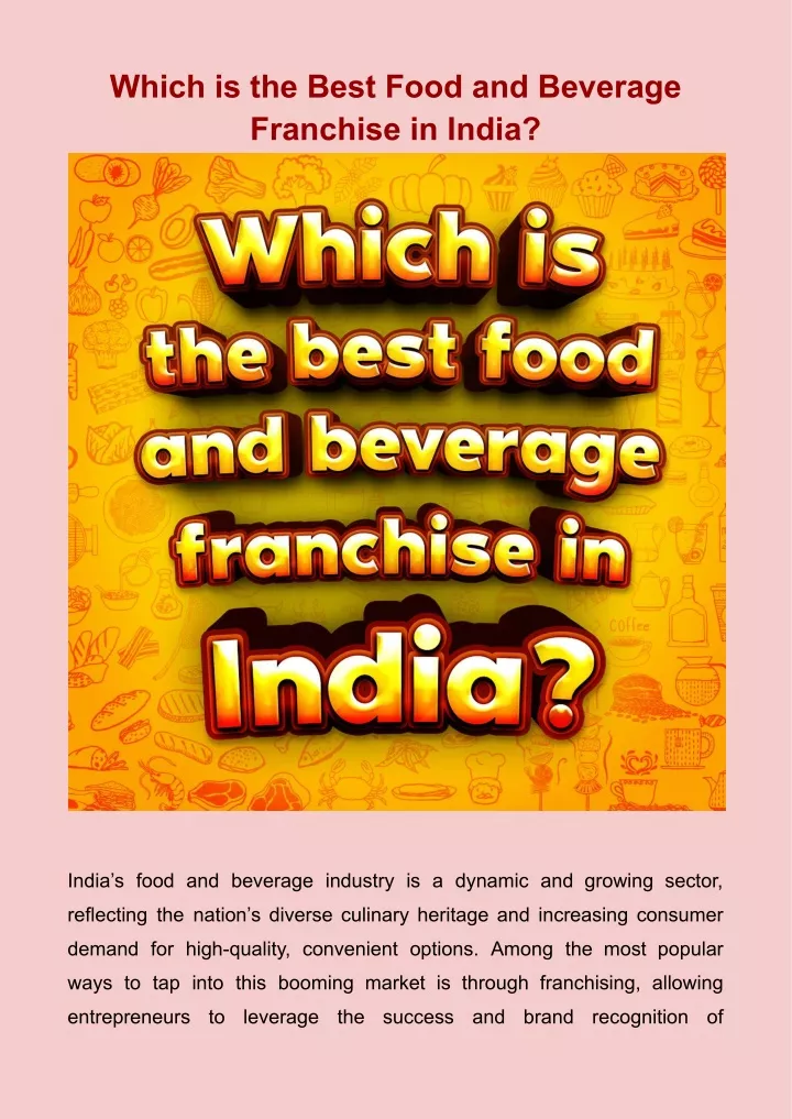 which is the best food and beverage franchise