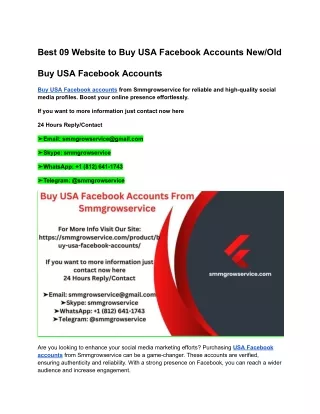 Best 09 Website to Buy USA Facebook Accounts New/Old