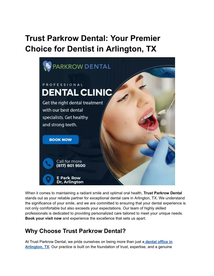 trust parkrow dental your premier choice