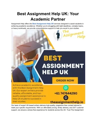 Best Assignment Help UK_ Your Academic Partner