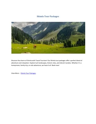 shimla tour packages