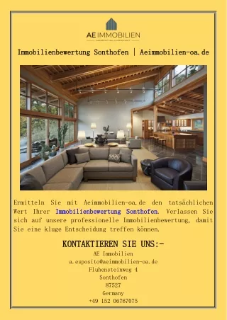 Immobilienbewertung Sonthofen  Aeimmobilien-oa.de