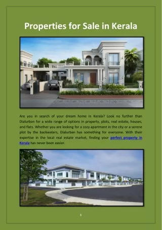 Properties for Sale in Kerala