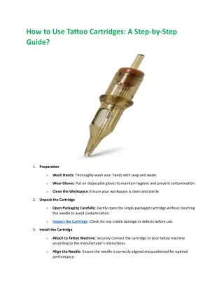 how to use tattoo cartridges a step by step guide