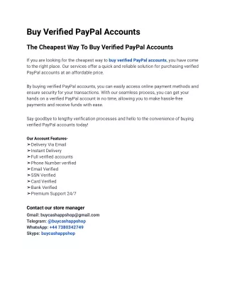How to Buy Verified PayPal Accounts Fast in 2024
