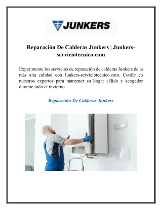 Reparación De Calderas Junkers  Junkers-serviciotecnico