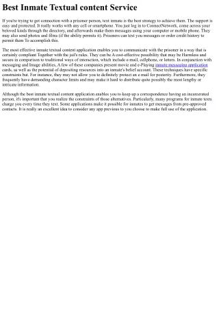 best inmate textual content service