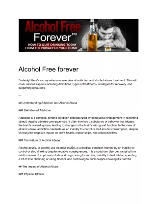 alcohol free forever
