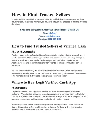 Buy Verified Cash App Account - Fast & Reliable Service