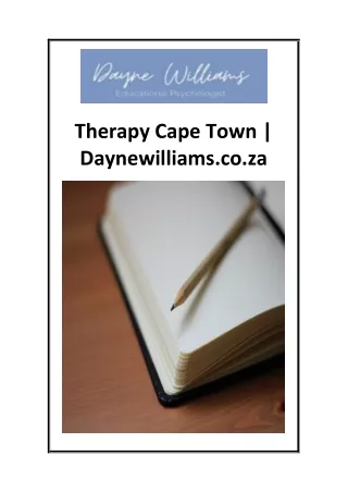 Therapy Cape Town  Daynewilliams.co.za