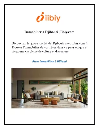 Immobilier à Djibouti  Iibiy