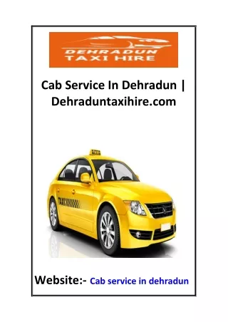 Cab Service In Dehradun  Dehraduntaxihire.com