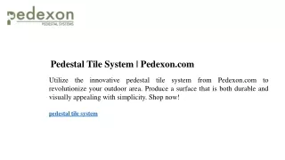 pedestal tile system pedexon com