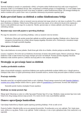 Kako povećati šanse za dobitak u online kladionicama Srbije