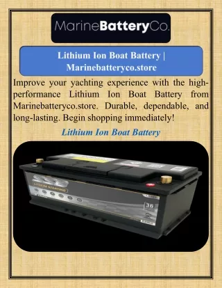 Lithium Ion Boat Battery   Marinebatteryco.store