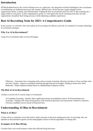 Best AI Recruiting tools for 2023 - A Comprehensive Guide