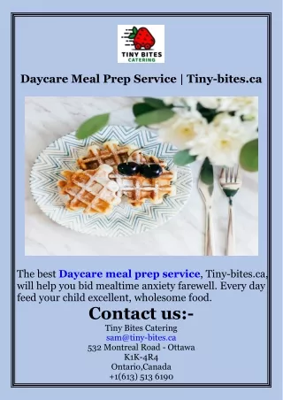 Daycare Meal Prep Service  Tiny-bites.ca