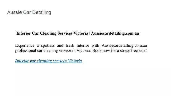 interior car cleaning services victoria