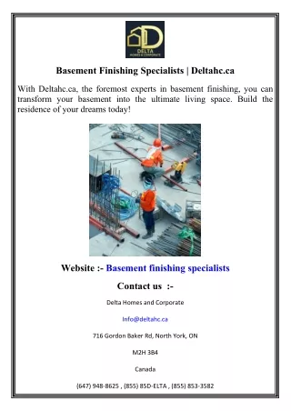 Basement Finishing Specialists   Deltahc.ca