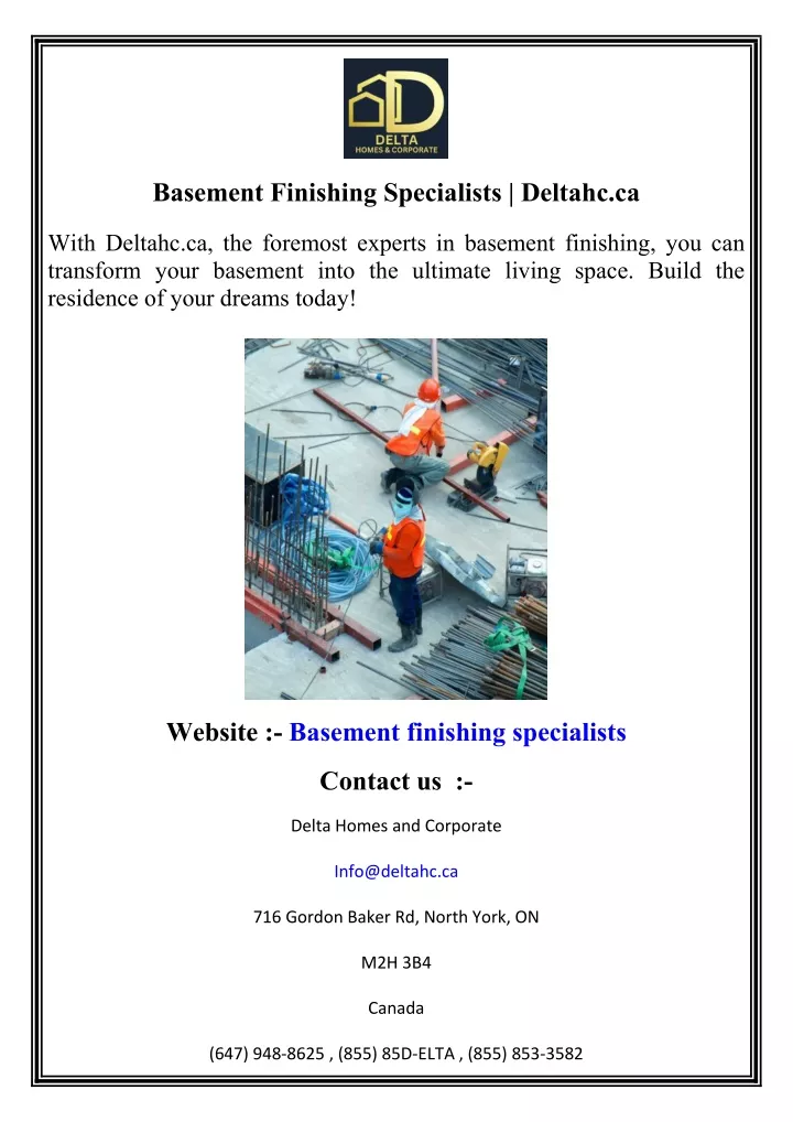 basement finishing specialists deltahc ca