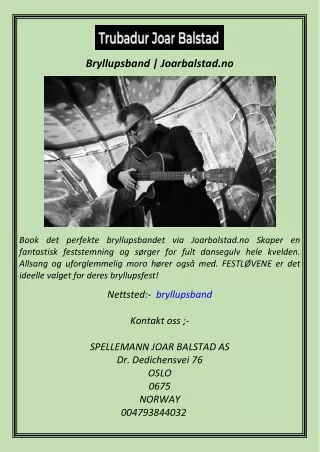bryllupsband joarbalstad no