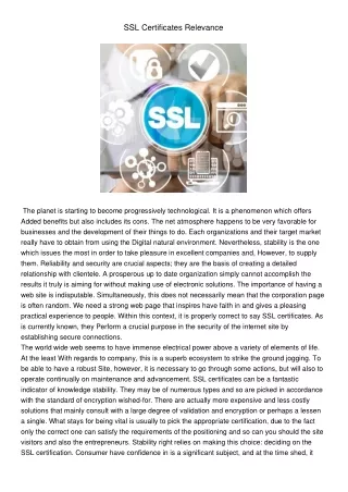 ssl certificates relevance